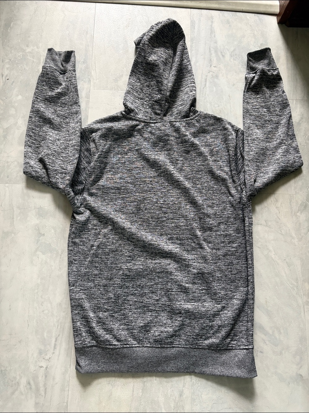 NBA Gray Heather Pullover Hoodie white NBA logo front long sleeve front pocket - Picture 8 of 14